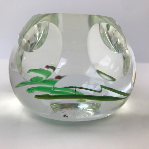 Perthshire 1986C Aventurine Dragonfly Faceted Clear Lampwork Insect Paperweight - Picture 4 of 13